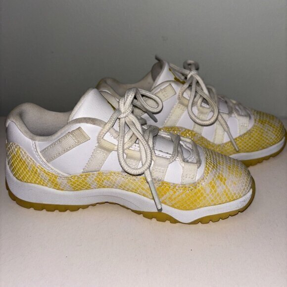 Size 12C- Air Jordan 11 Low Yellow Snakeskin  In Excellent Condition - Picture 2 of 8